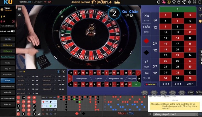 Thông tin về cơ bản trò chơi Roulette KU11 net